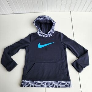 Nike Thermal-Fit Girls Training Hoodie Pullover Black Gray Blue 860094 Youth L
